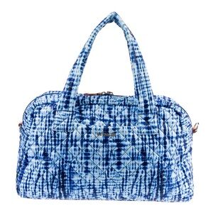 MZ Wallace Blue and White Quilted Travel Bag